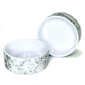 Gray Concrete Small Ceramic Dog Bowl - 2